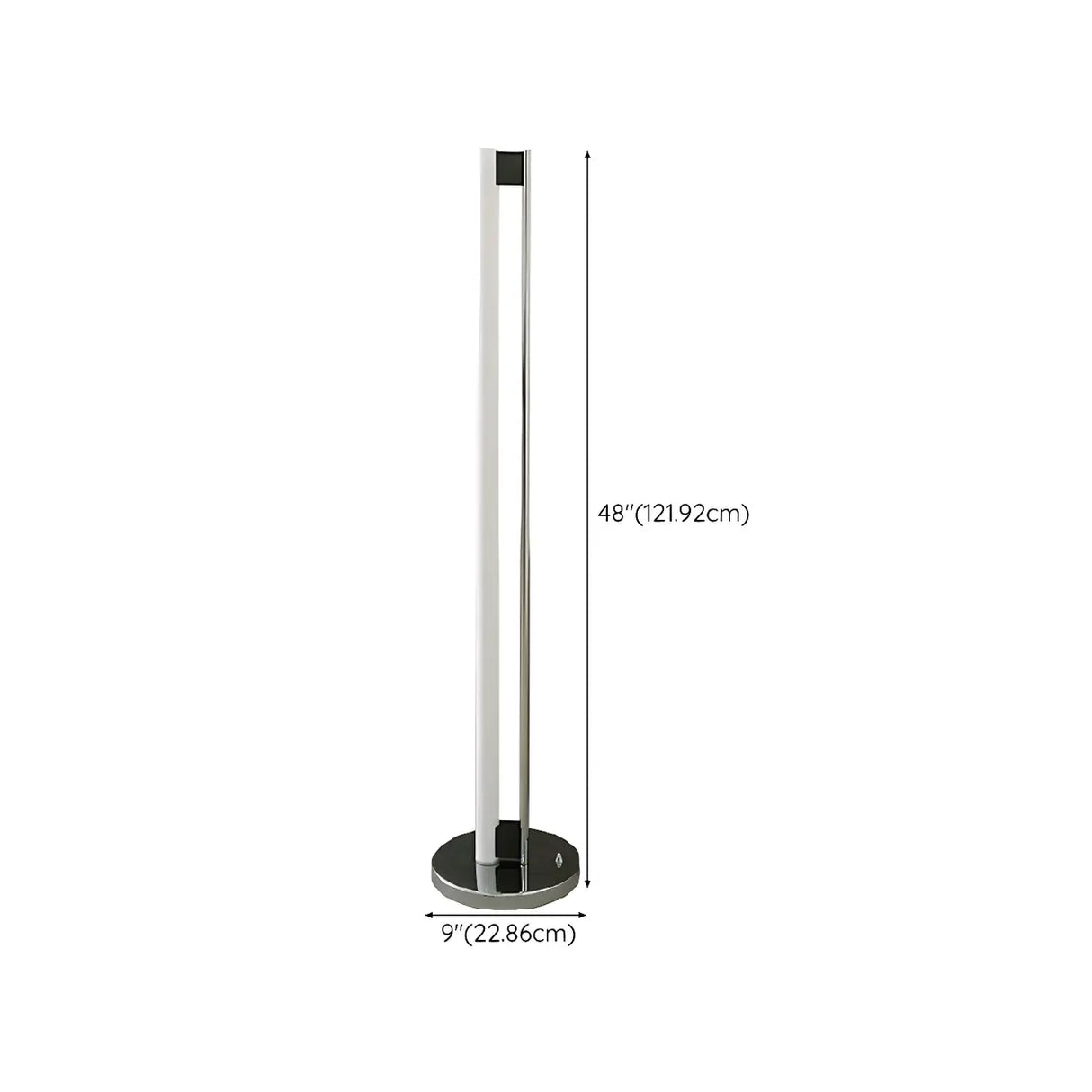 Minimalist Linear Silver Finish LED Metal Floor Lamp 