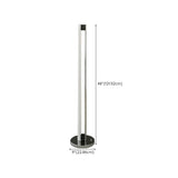 Minimalist Linear Silver Finish LED Metal Floor Lamp #size