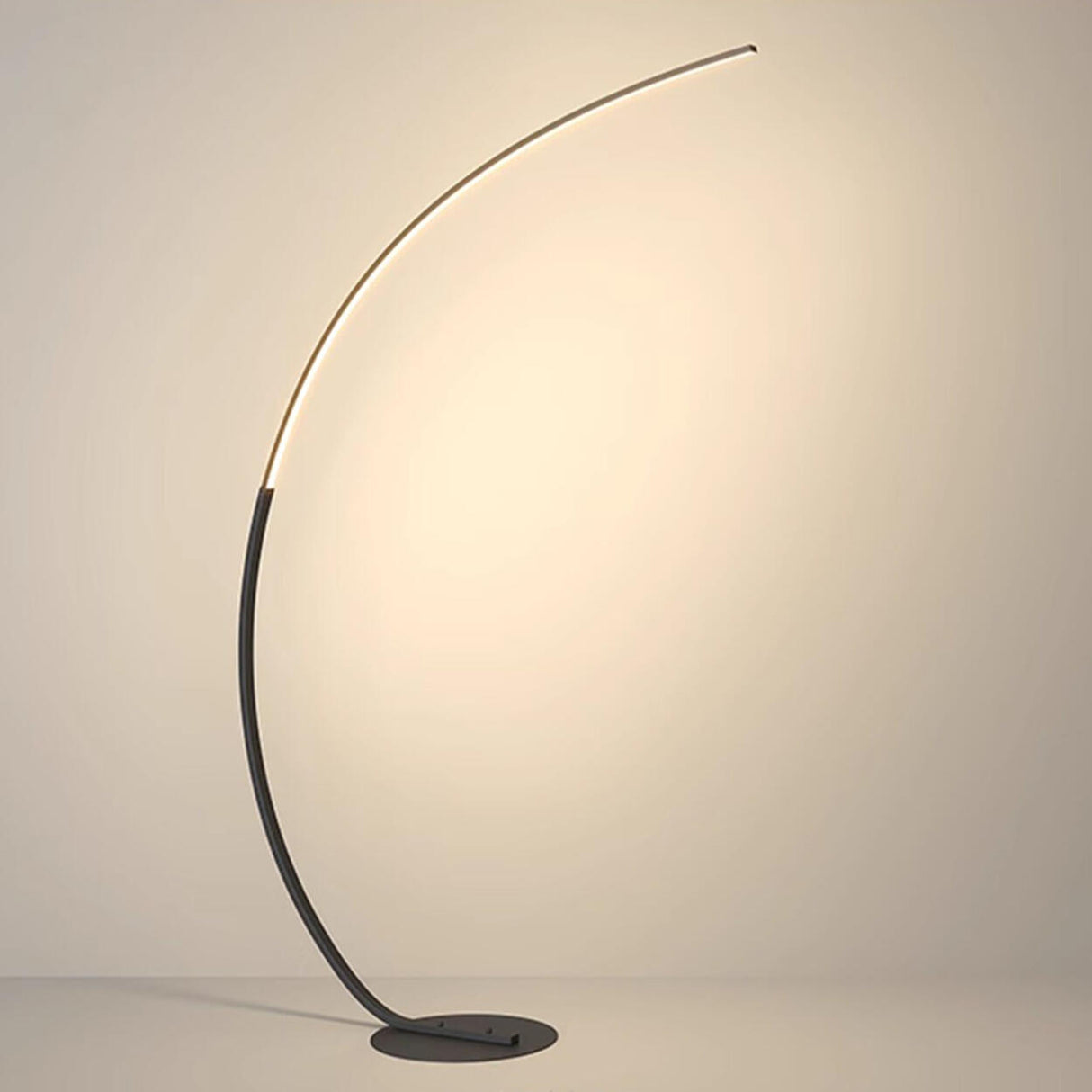 Minimalist Linear Ultra-Slim Arc LED Floor Lamp Image - 8