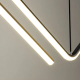 Minimalist Linear Z Shape Black Dining Room Pendant Light Image - 10