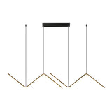 Minimalist Linear Z Shape Black Dining Room Pendant Light Image - 5