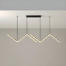 Minimalist Linear Z Shape Black Dining Room Pendant Light Image - 6