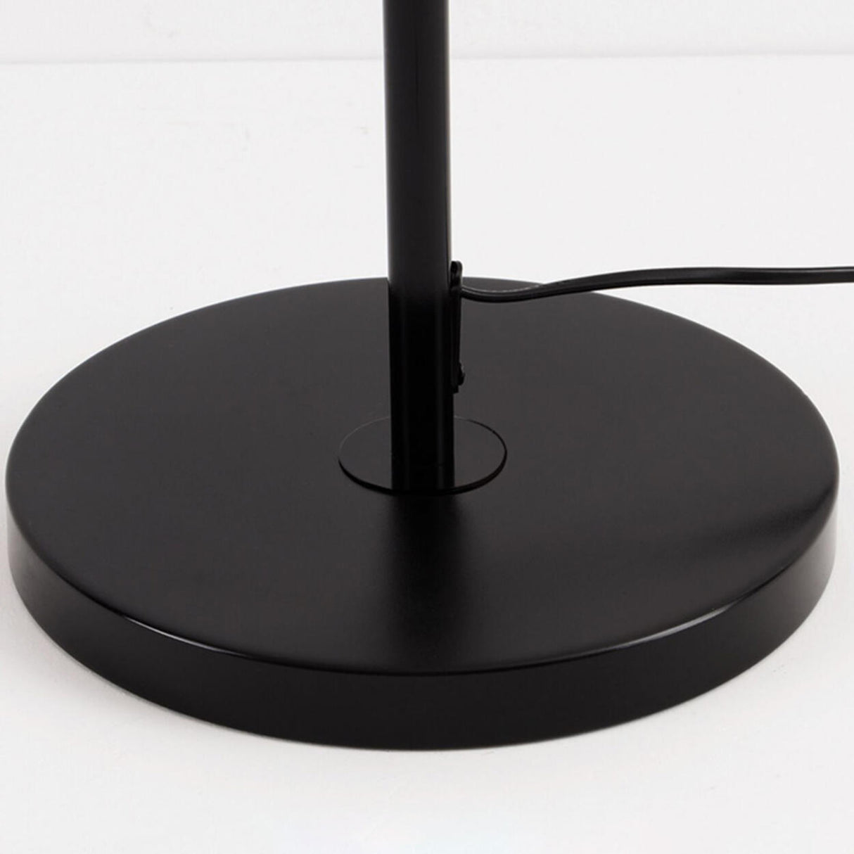 Minimalist Linen Drum Black Metal LED Floor Lamp Image - 9