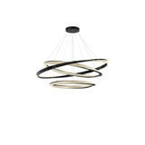 Modern Acrylic Ring Black and Gold Pendant  Chandelier Image - 11