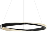 Modern Acrylic Ring Black and Gold Pendant  Chandelier Image - 12