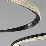 Modern Acrylic Ring Black and Gold Pendant  Chandelier Image - 14