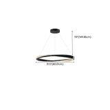 Modern Acrylic Ring Black and Gold Pendant  Chandelier Image - 19