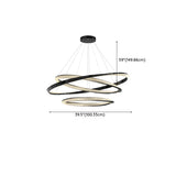 Modern Acrylic Ring Black and Gold Pendant  Chandelier Image - 22