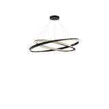 Modern Acrylic Ring Black and Gold Pendant  Chandelier Image - 3