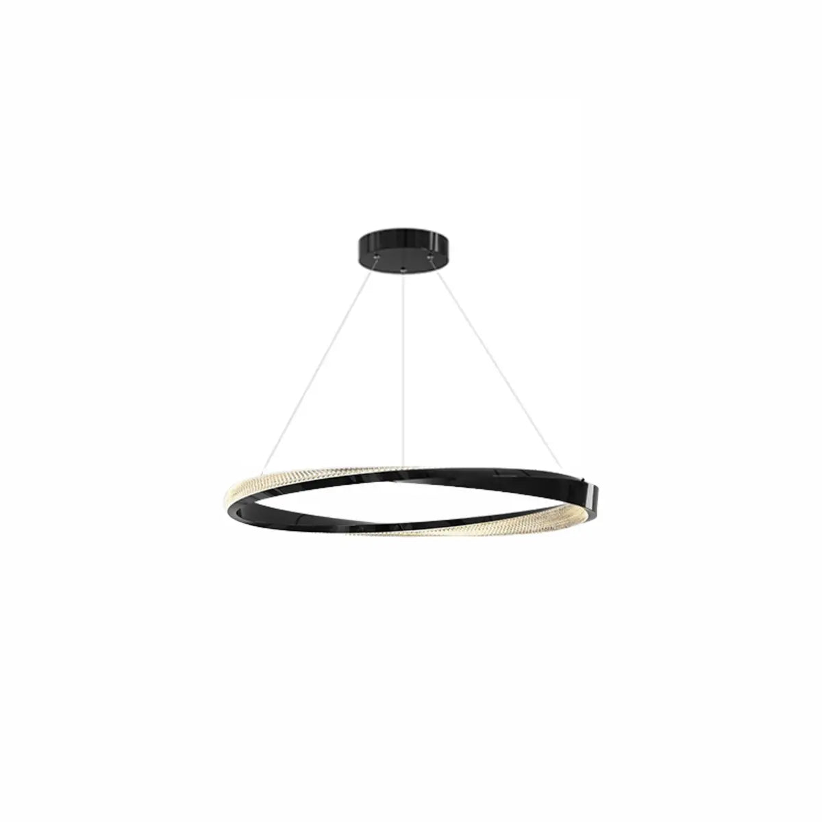 Modern Acrylic Ring Black and Gold Pendant  Chandelier Image - 6