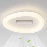 Minimalist Living Room Square Dimming Ceiling Fan Light Image - 11