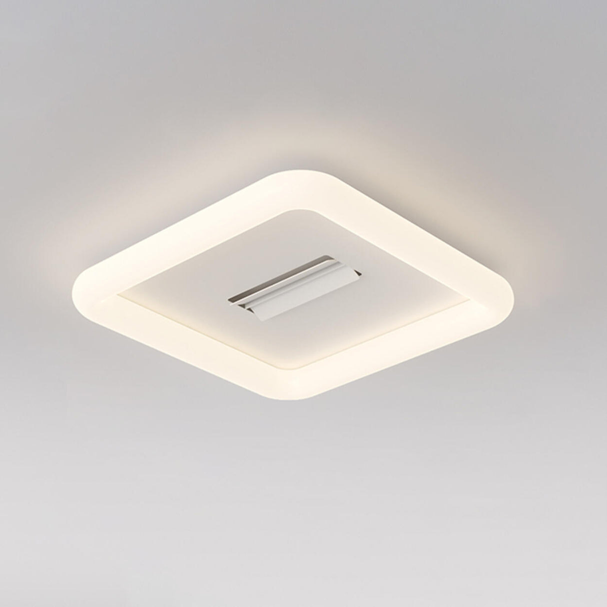 Minimalist Living Room Square Dimming Ceiling Fan Light Image - 12