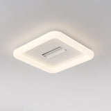 Minimalist Living Room Square Dimming Ceiling Fan Light Image - 12