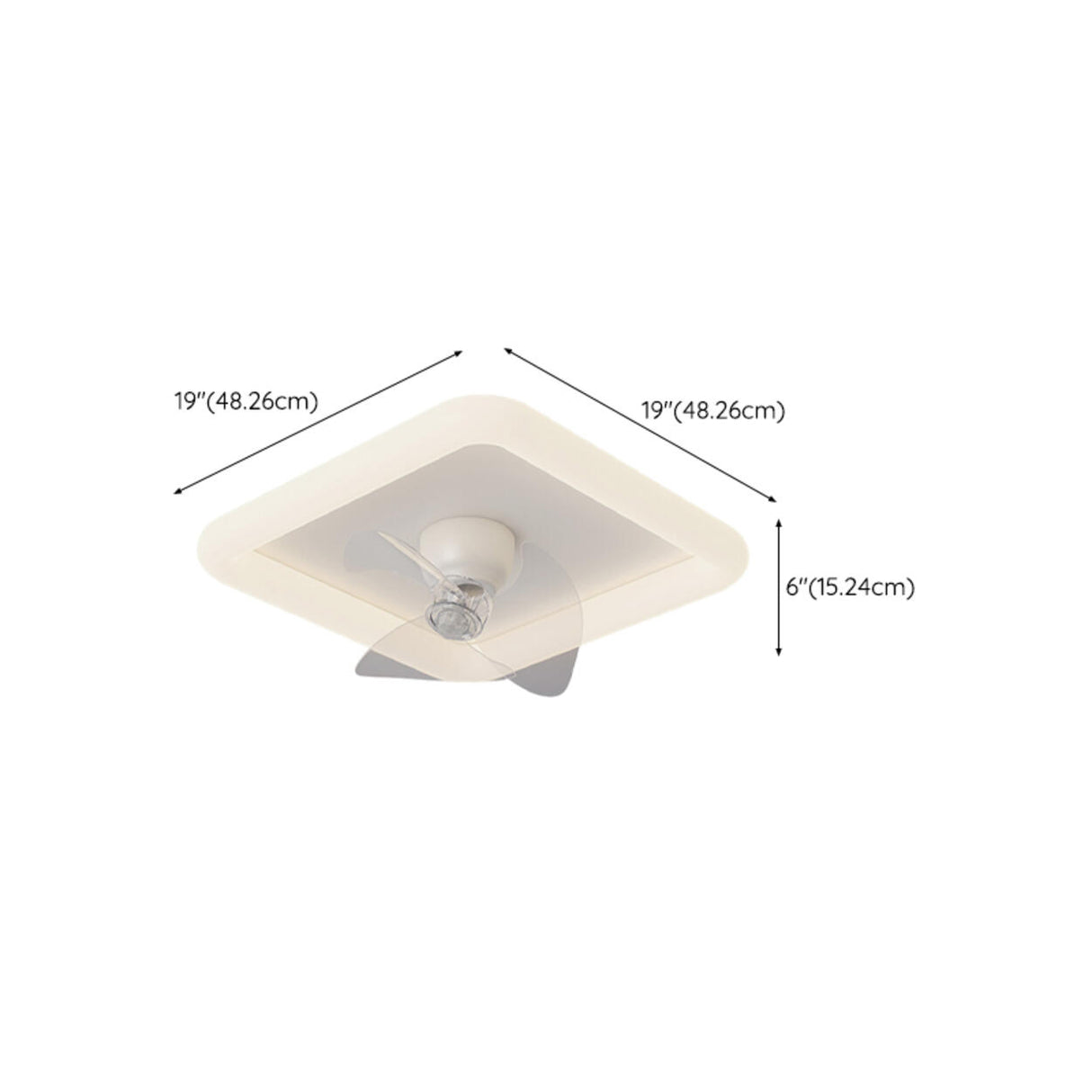 Minimalist Living Room Square Dimming Ceiling Fan Light Image - 28