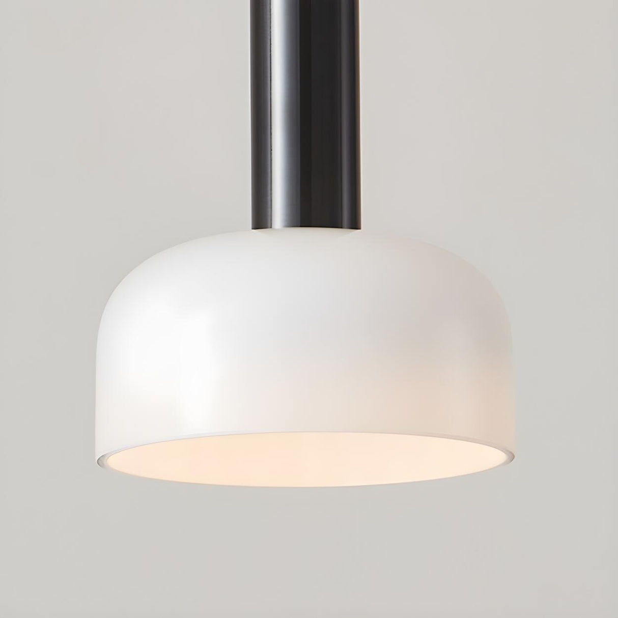 Minimalist Living Room White Glass Dome Pendant Light Image - 7