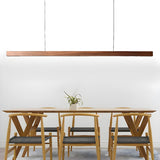 Minimalist Long Solid Wood Island Linear Pendant Light Image - 1