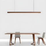 Minimalist Long Solid Wood Island Linear Pendant Light Image - 3