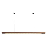 Minimalist Long Solid Wood Island Linear Pendant Light Image - 5