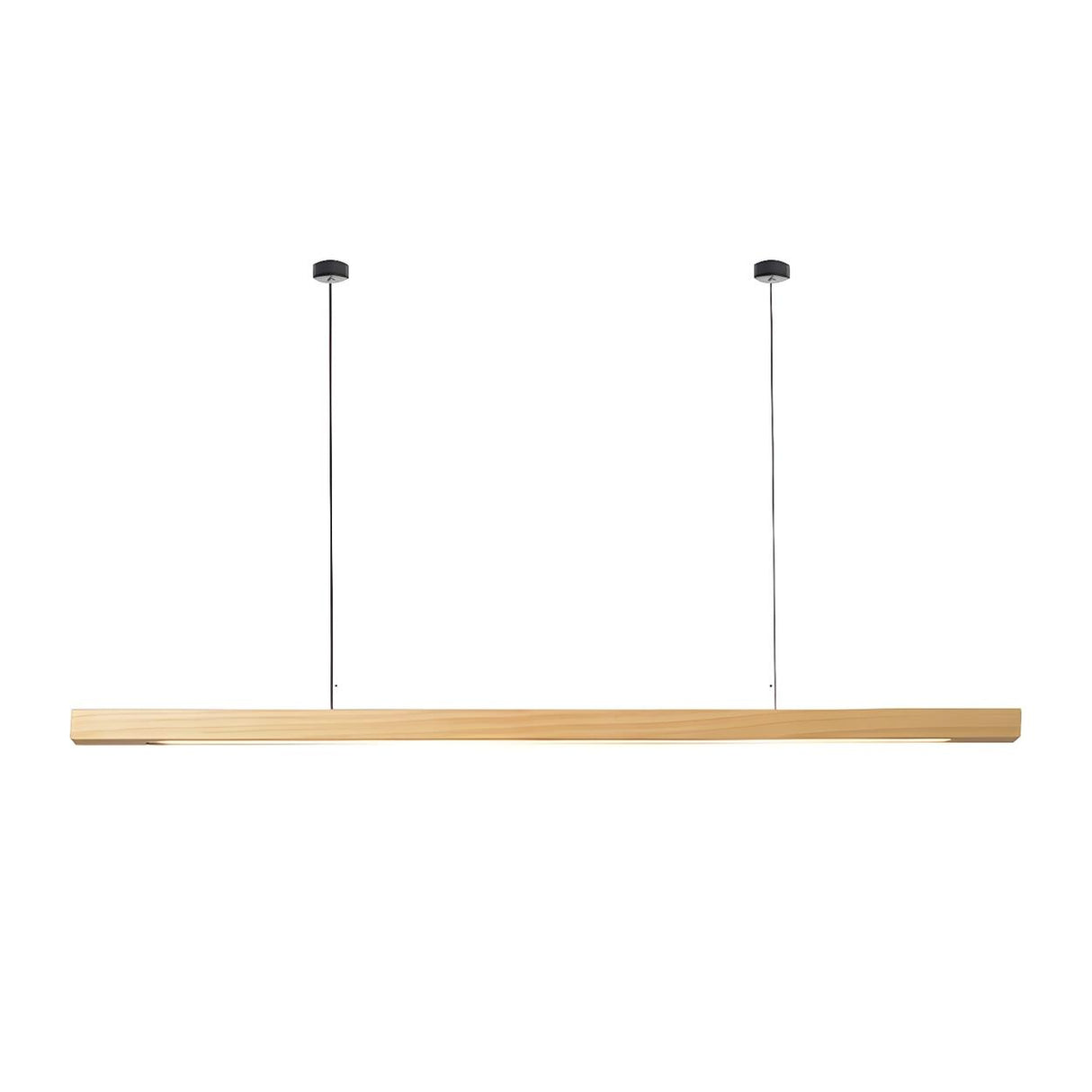 Minimalist Long Solid Wood Island Linear Pendant Light Image - 6