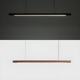 Minimalist Long Solid Wood Island Linear Pendant Light Image - 7