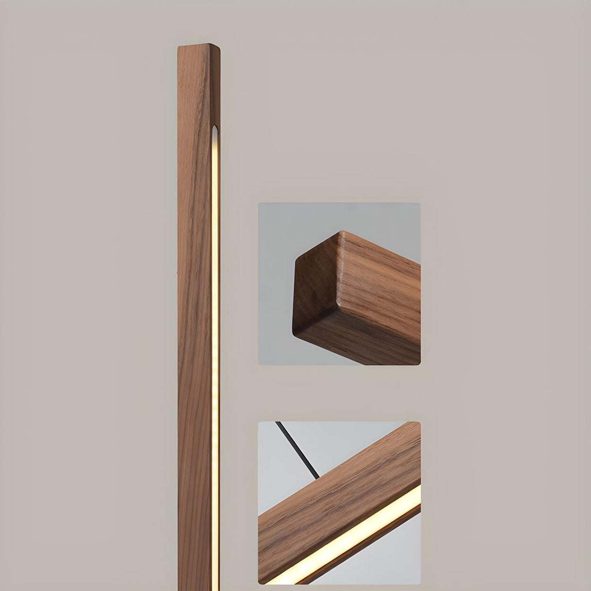 Minimalist Long Solid Wood Island Linear Pendant Light Image - 9