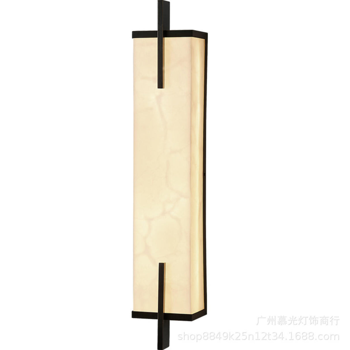 Minimalist Marble Texture Gold Geometric Wall Sconce Image - 9