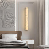 Minimalist Marble Vertical LED Wall Sconce Light Image - 3