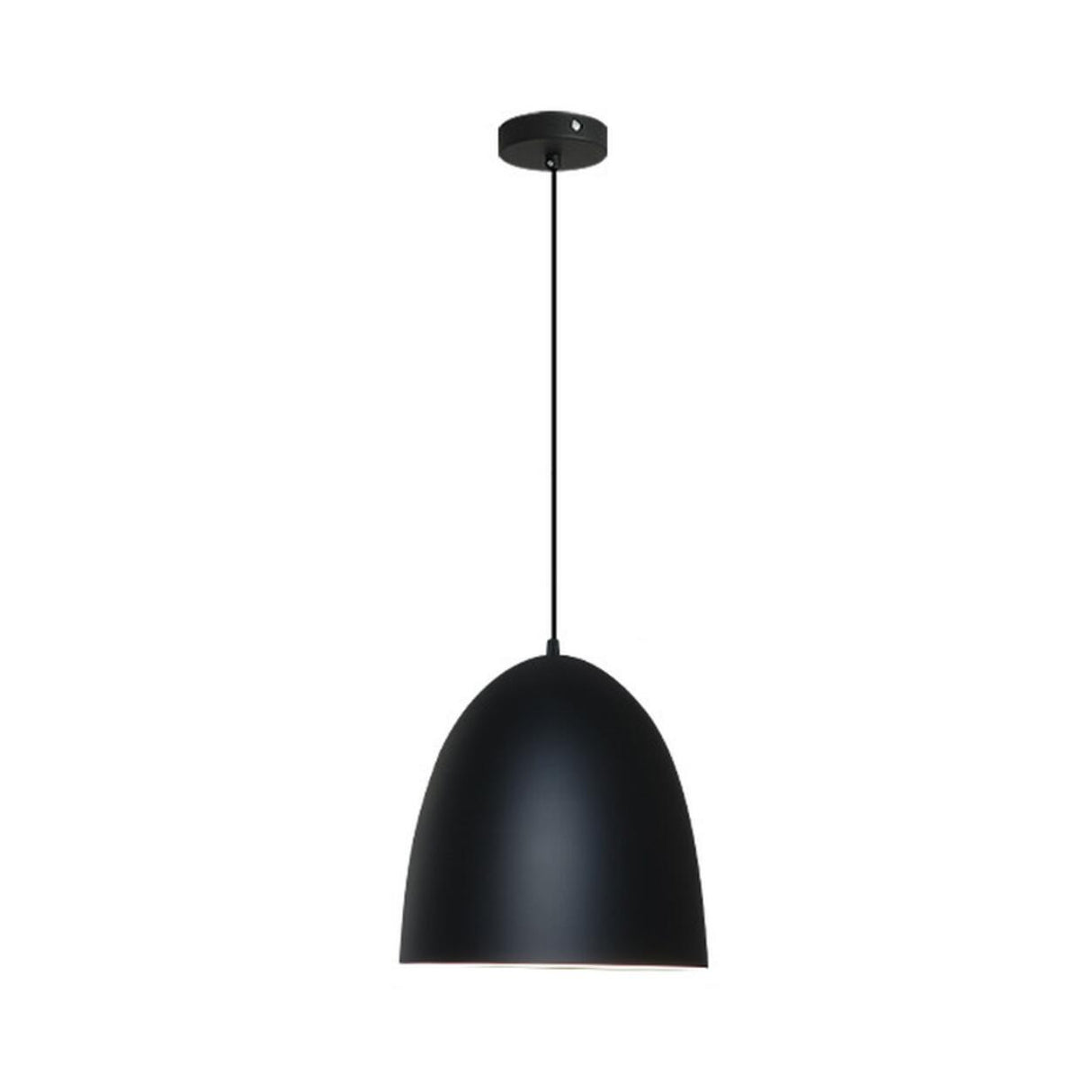 Minimalist Matte Black and White Bell Aluminum Pendant Light Image - 12