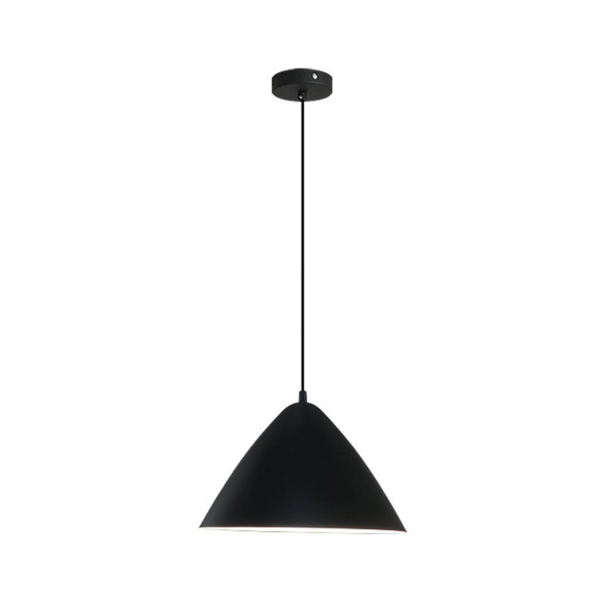 Minimalist Matte Black and White Bell Aluminum Pendant Light Image - 14