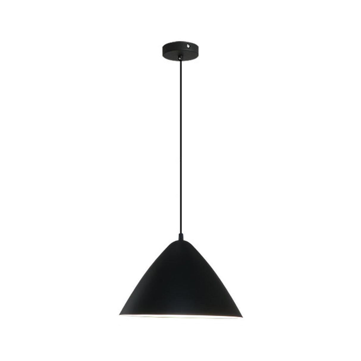 Minimalist Matte Black and White Bell Aluminum Pendant Light Image - 16