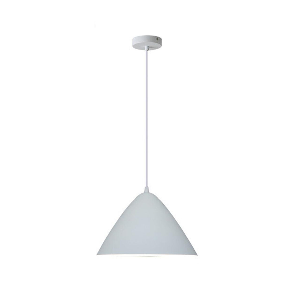 Minimalist Matte Black and White Bell Aluminum Pendant Light Image - 17