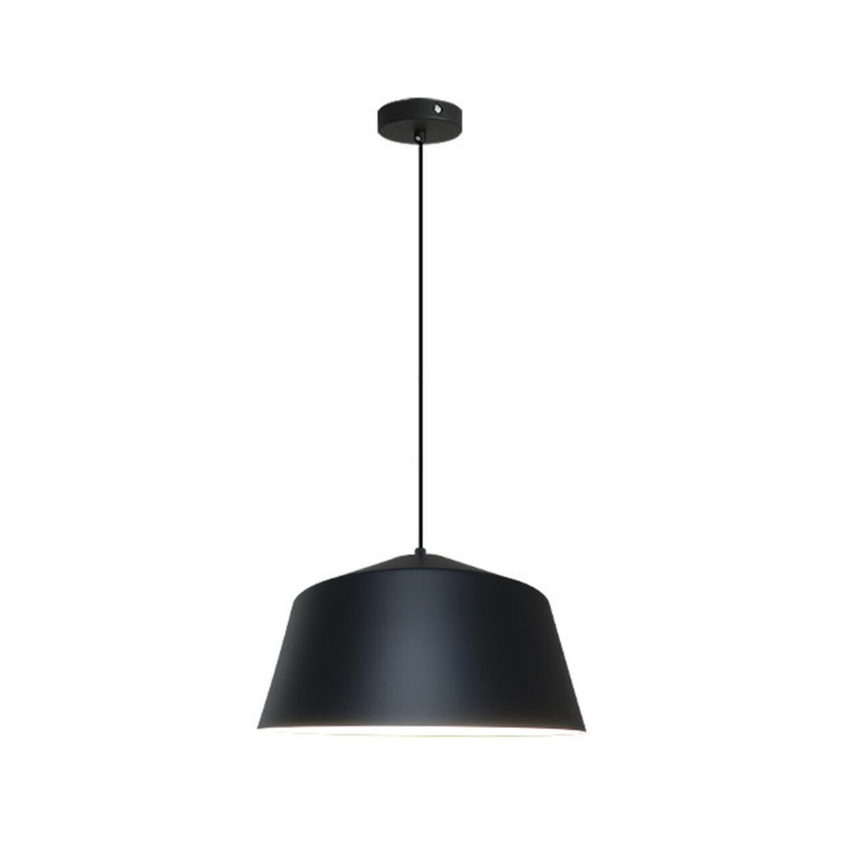 Minimalist Matte Black and White Bell Aluminum Pendant Light Image - 18