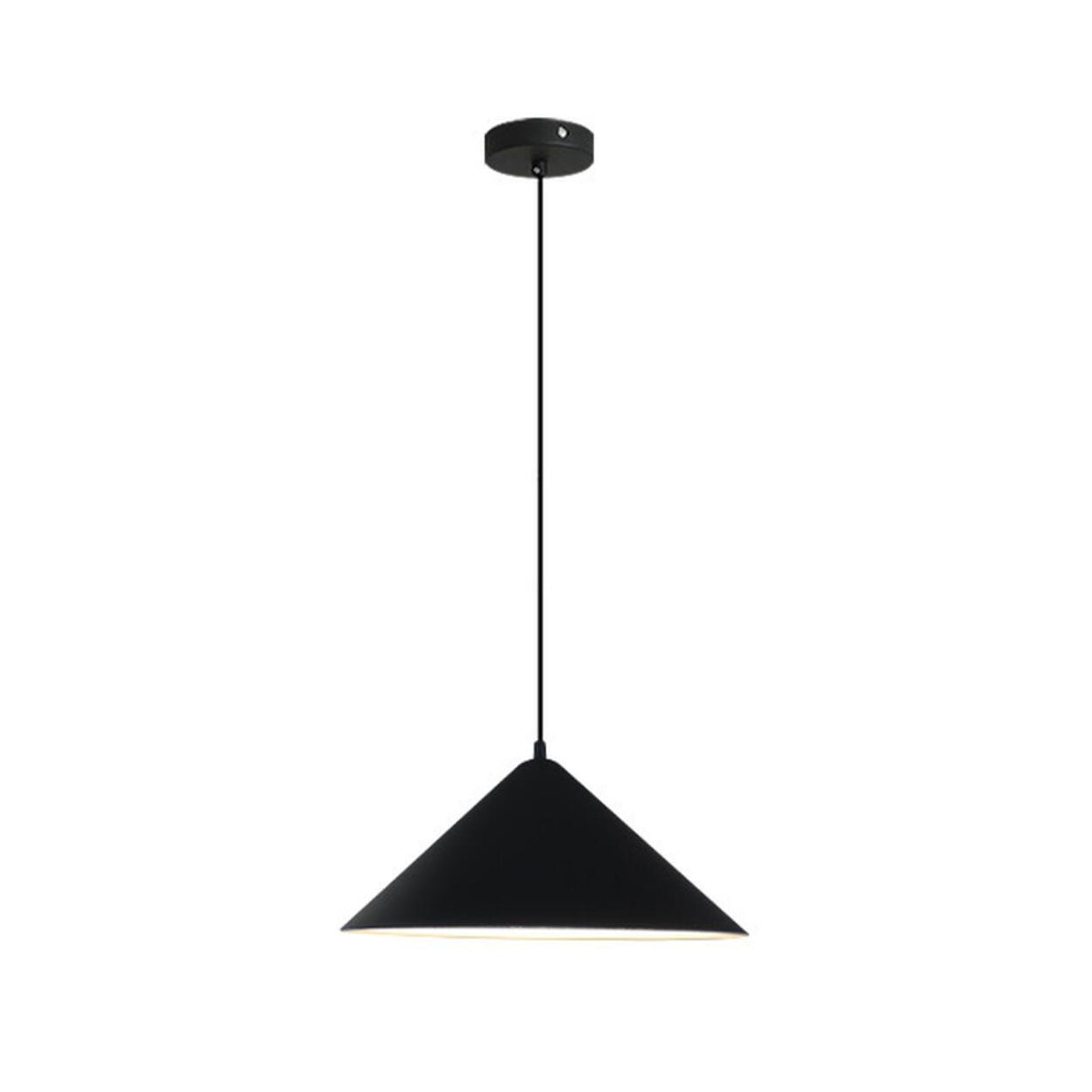 Minimalist Matte Black and White Bell Aluminum Pendant Light Image - 20