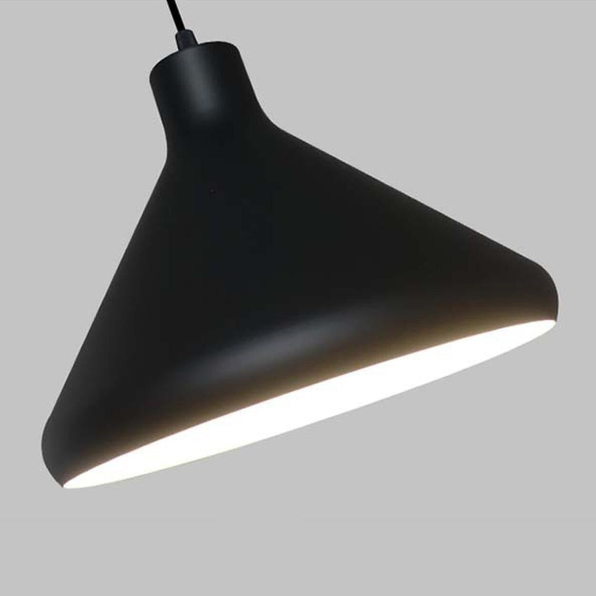 Minimalist Matte Black and White Bell Aluminum Pendant Light Image - 21