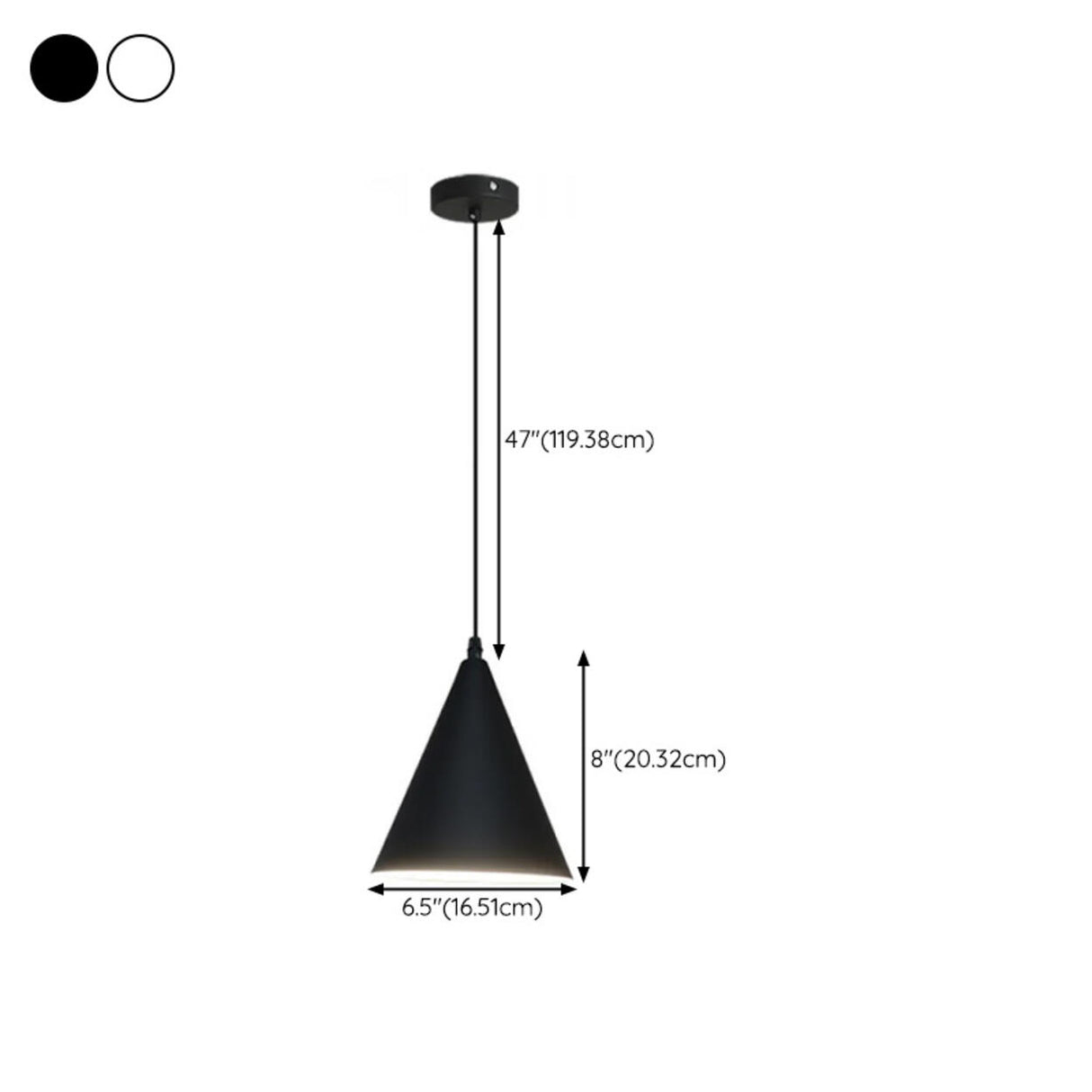 Minimalist Matte Black and White Bell Aluminum Pendant Light 