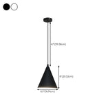 Minimalist Matte Black and White Bell Aluminum Pendant Light #size