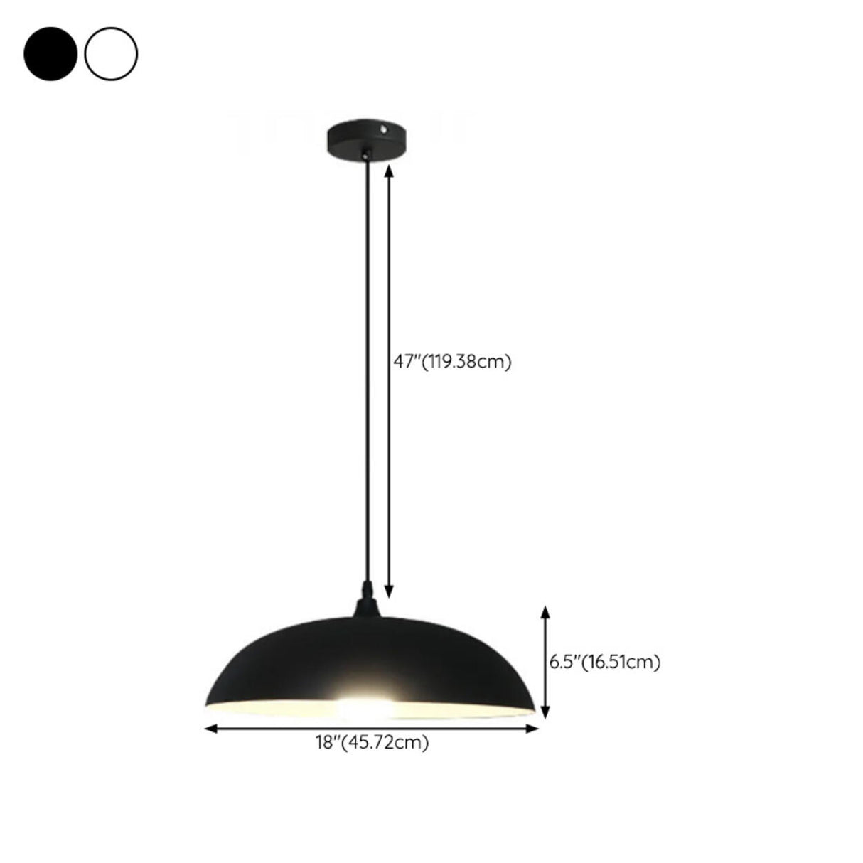 Minimalist Matte Black and White Bell Aluminum Pendant Light Image - 27