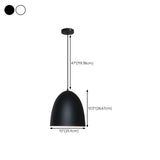 Minimalist Matte Black and White Bell Aluminum Pendant Light Image - 28