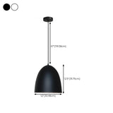 Minimalist Matte Black and White Bell Aluminum Pendant Light Image - 29