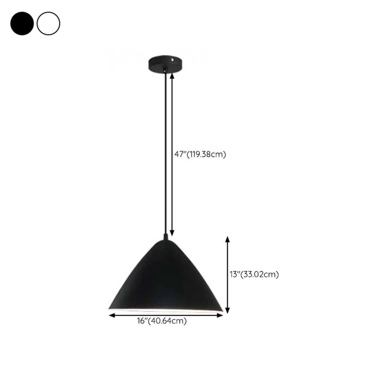 Minimalist Matte Black and White Bell Aluminum Pendant Light Image - 32