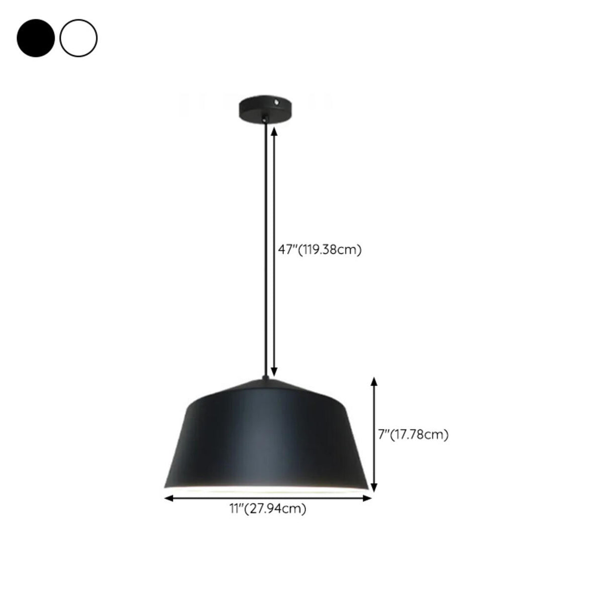 Minimalist Matte Black and White Bell Aluminum Pendant Light Image - 33