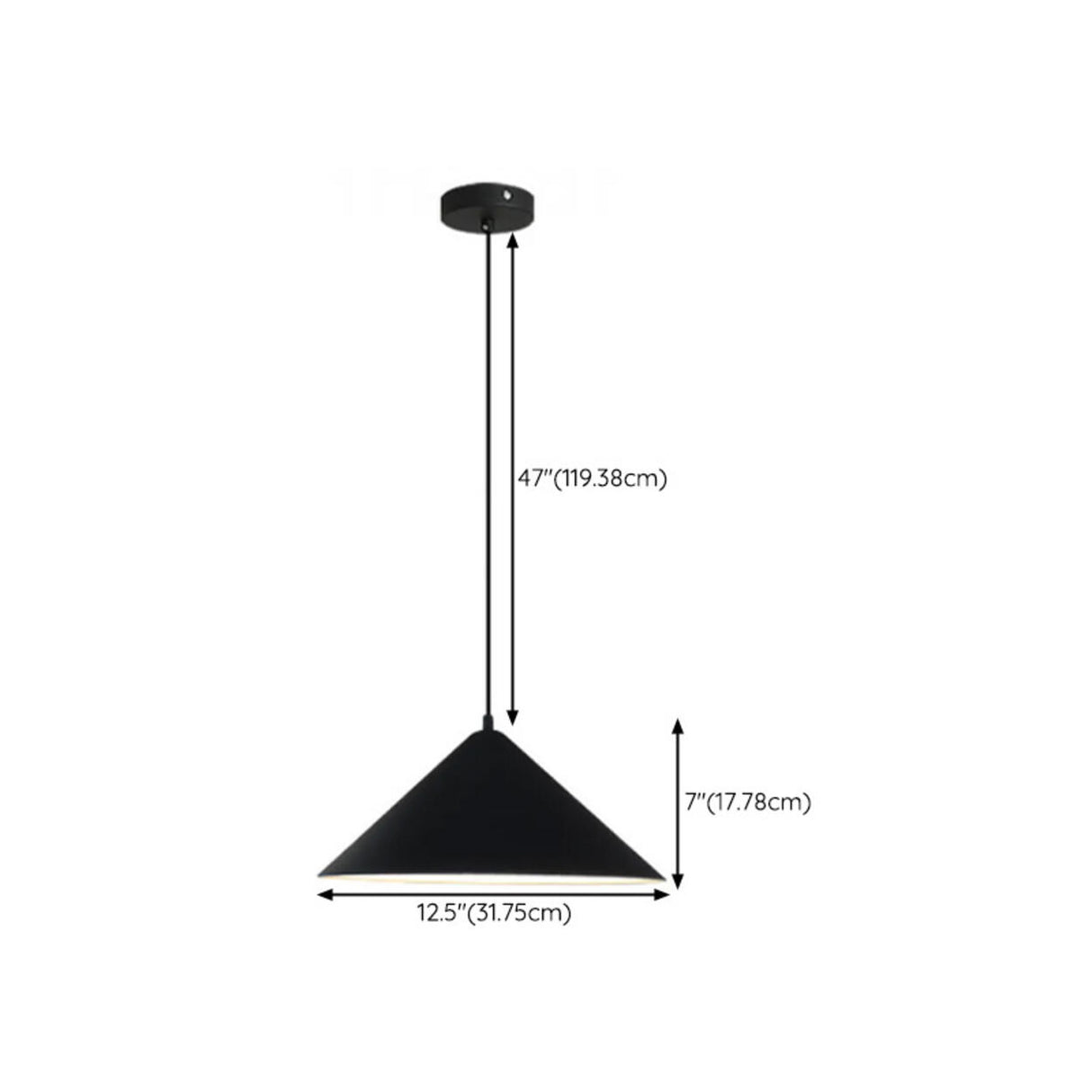 Minimalist Matte Black and White Bell Aluminum Pendant Light Image - 34