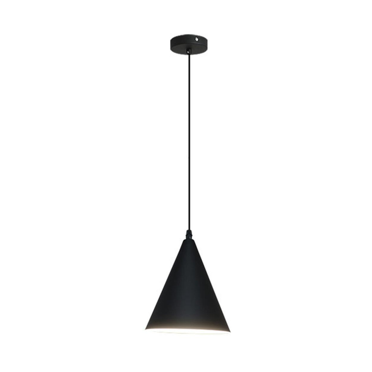 Minimalist Matte Black and White Bell Aluminum Pendant Light Image - 5