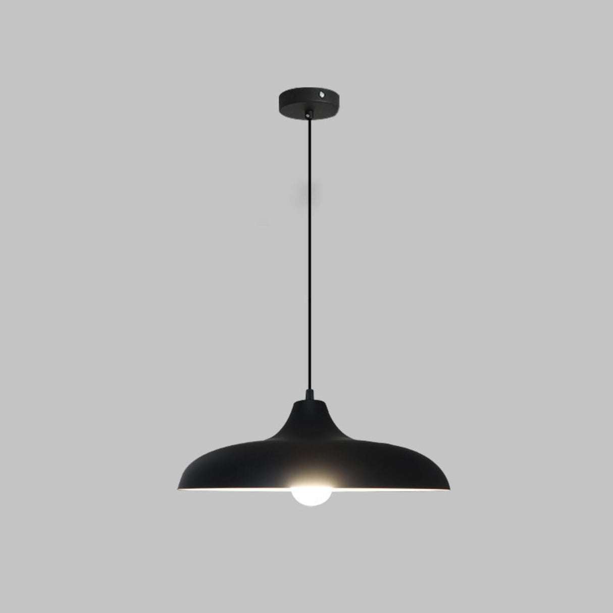 Minimalist Matte Black and White Bell Aluminum Pendant Light Image - 6