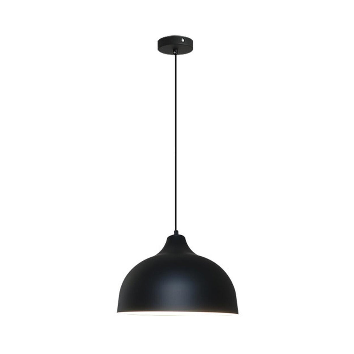 Minimalist Matte Black and White Bell Aluminum Pendant Light Image - 8