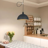 Minimalist Matte Black Dome Iron Mini Pendant Light Image - 1