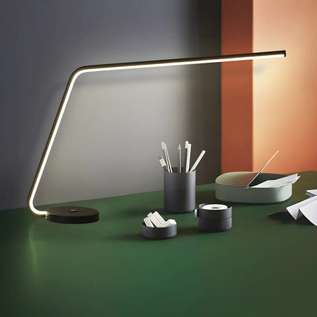 Minimalist Metal Black Adjustable LED Table Lamp Image - 1