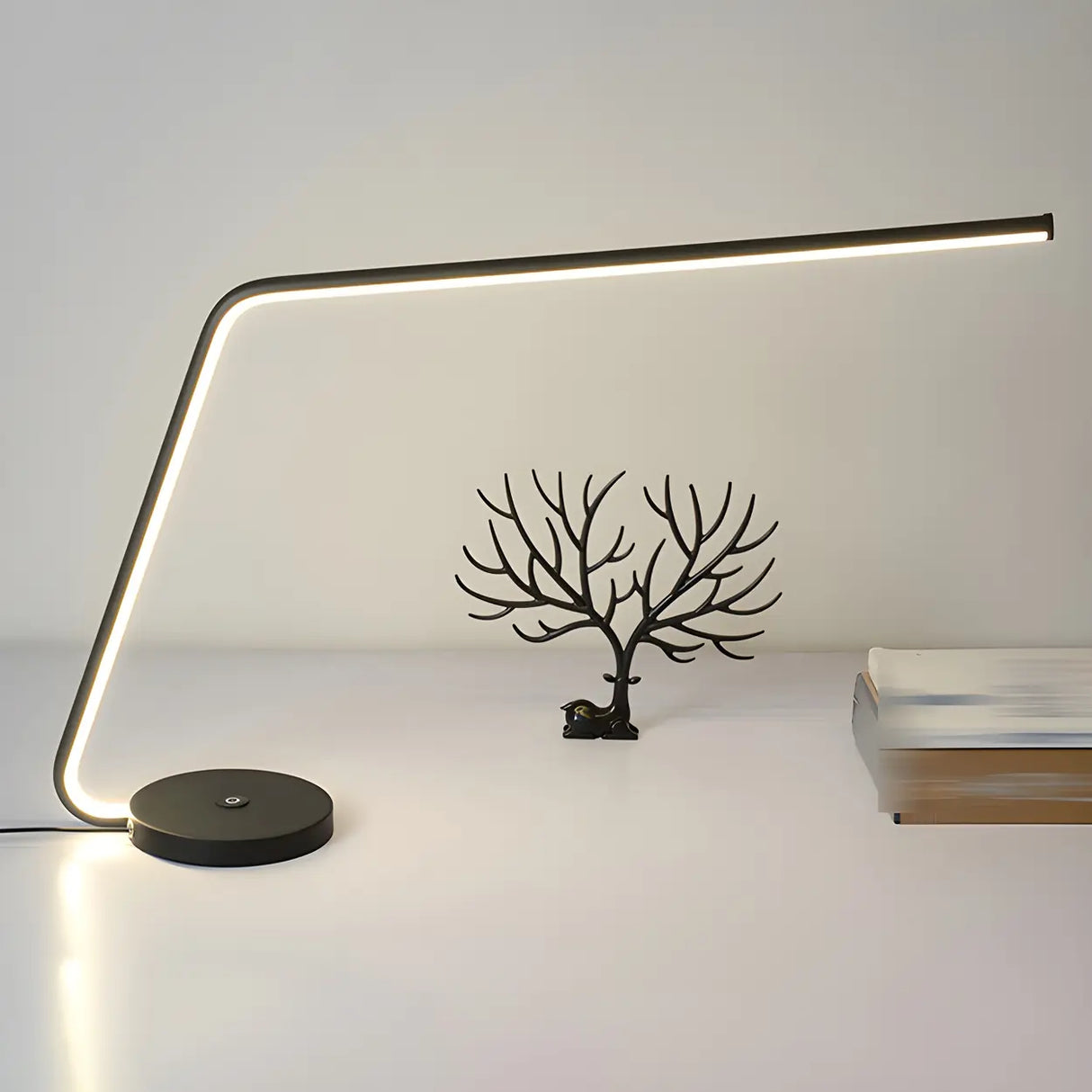 Minimalist Metal Black Adjustable LED Table Lamp Image - 8