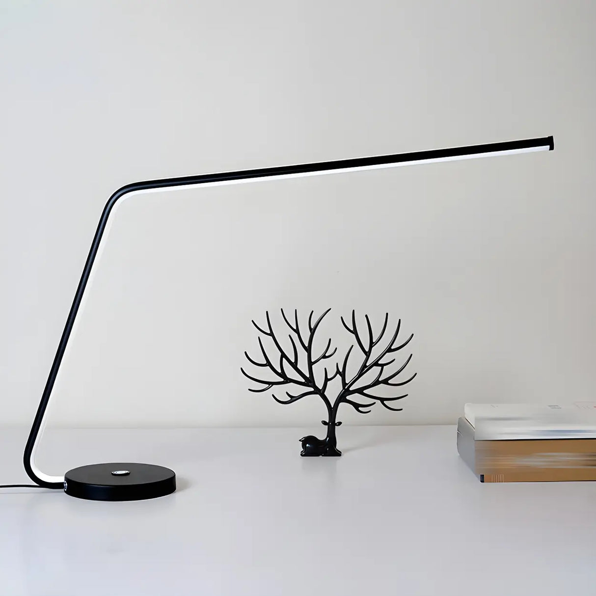 Minimalist Metal Black Adjustable LED Table Lamp Image - 9