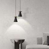 Minimalist Metal Brass Cone Pendant Light Bedroom Image - 4